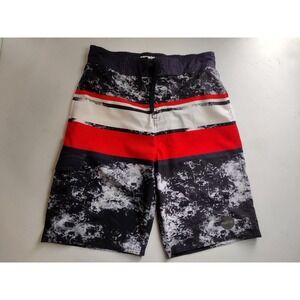 Matix Mens Large Swim Trunks Board Shorts‎ Navy Red White Marble Colorblock L